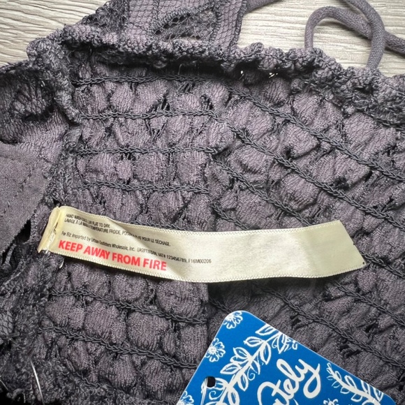 Free People Adella Bralette, Charcoal Gray , Sz Small (NWT) - Picture 6 of 9